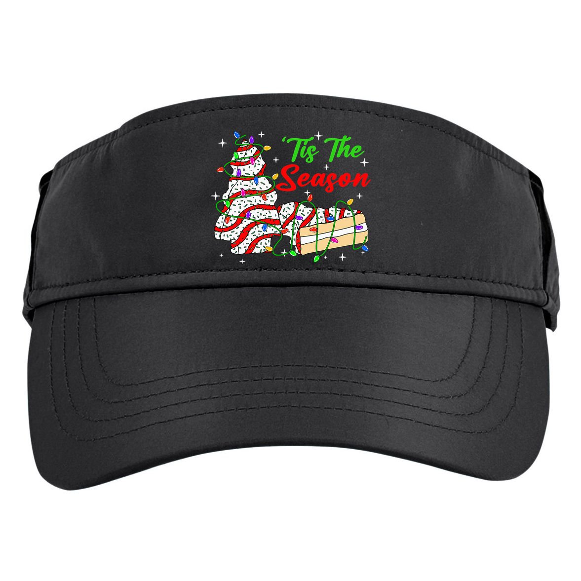 Tis' The Season Christmas Tree Cakes Debbie Xmas Adult Drive Performance Visor