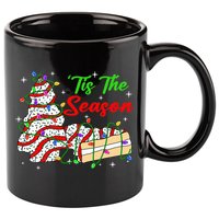 Tis' The Season Christmas Tree Cakes Debbie Xmas 11oz C Handle Ceramic Mug