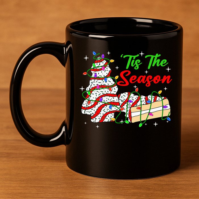 Tis' The Season Christmas Tree Cakes Debbie Xmas 11oz C Handle Ceramic Mug