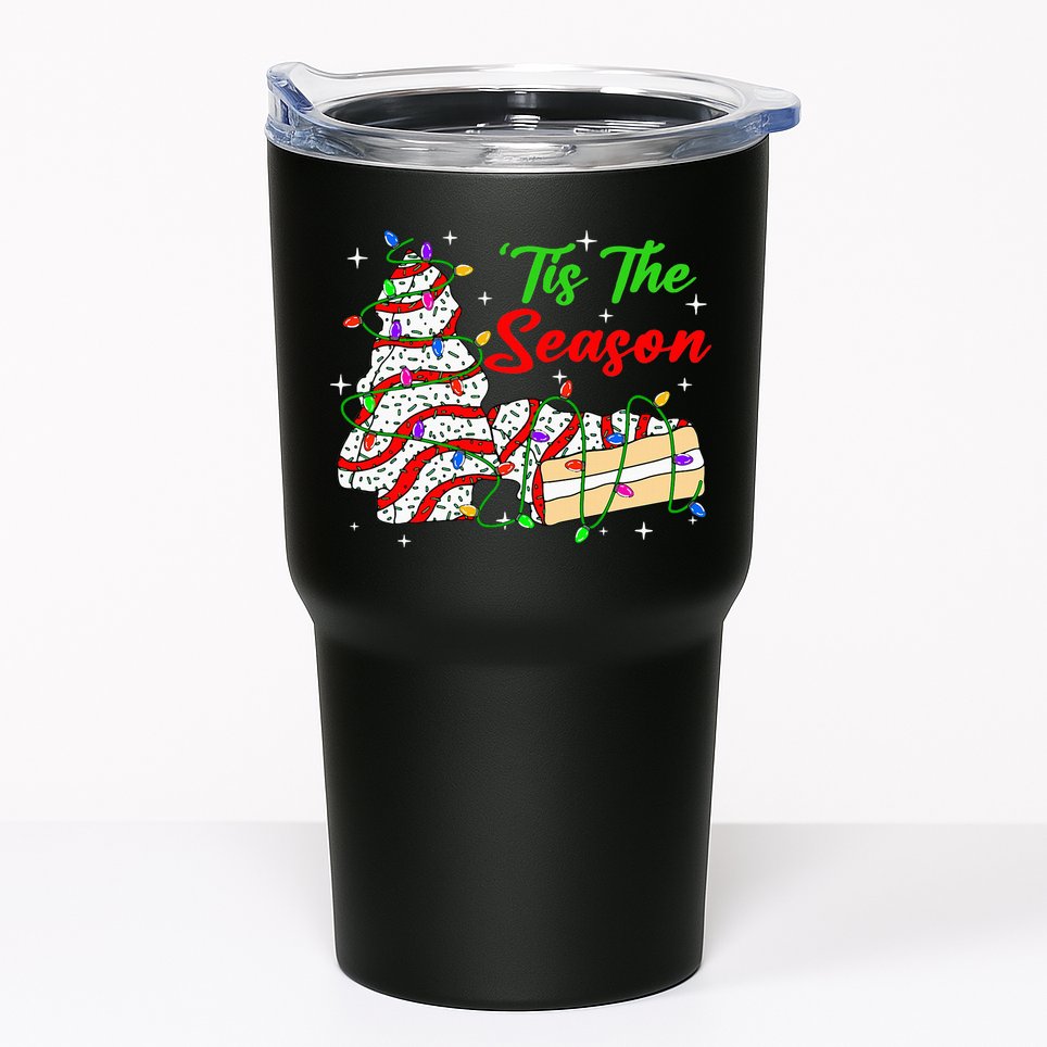 Tis' The Season Christmas Tree Cakes Debbie Xmas Tumbler