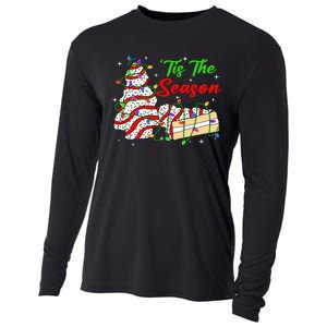 Tis' The Season Christmas Tree Cakes Debbie Xmas Cooling Performance Long Sleeve Crew