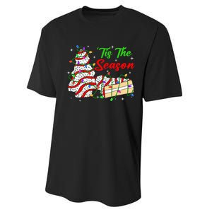 Tis' The Season Christmas Tree Cakes Debbie Xmas Performance Sprint T-Shirt