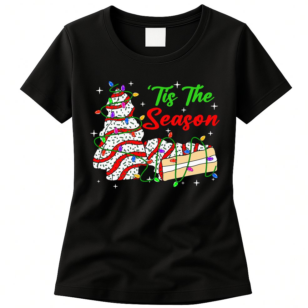 Tis' The Season Christmas Tree Cakes Debbie Xmas Womens T-Shirt