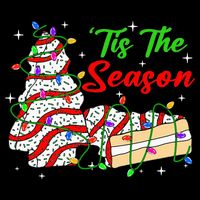 Tis' The Season Christmas Tree Cakes Debbie Xmas Wool Snapback Cap