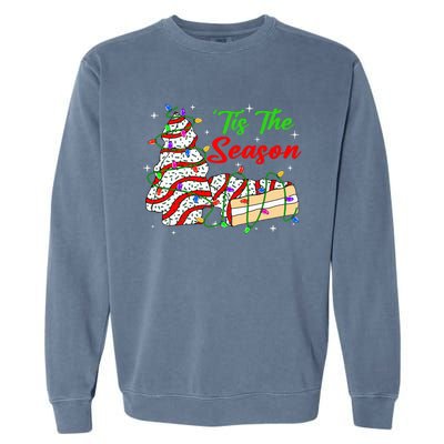 Tis' The Season Christmas Tree Cakes Debbie Xmas Garment-Dyed Sweatshirt