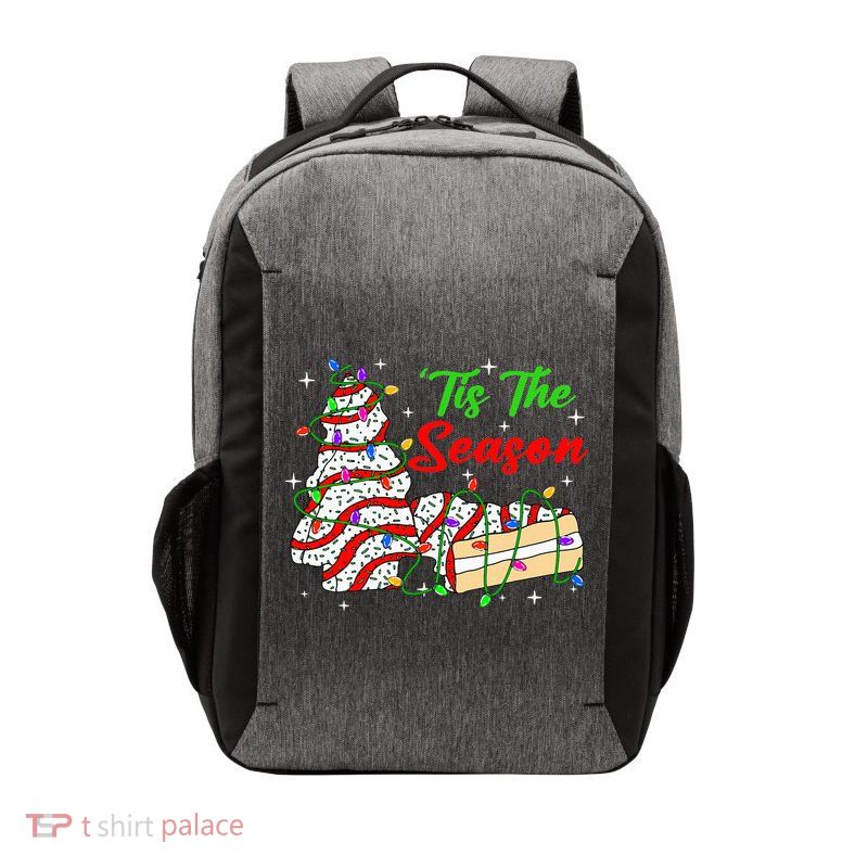 Tis' The Season Christmas Tree Cakes Debbie Xmas Vector Backpack