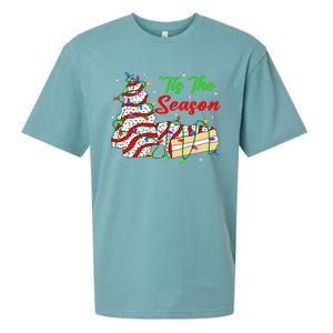 Tis' The Season Christmas Tree Cakes Debbie Xmas Sueded Cloud Jersey T-Shirt