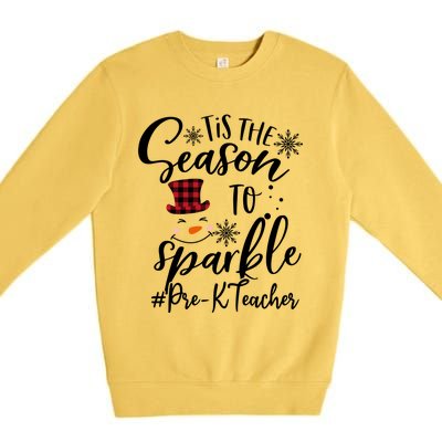 Tis The Season To Xmas Snow Prek Teacher Great Gift Premium Crewneck Sweatshirt