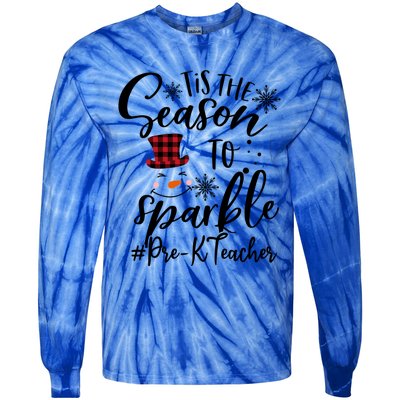 Tis The Season To Xmas Snow Prek Teacher Great Gift Tie-Dye Long Sleeve Shirt