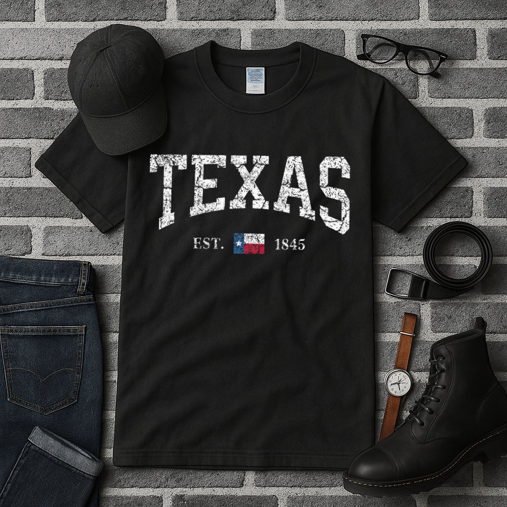 Texas  Texas State Flag Distressed Tall T-Shirt