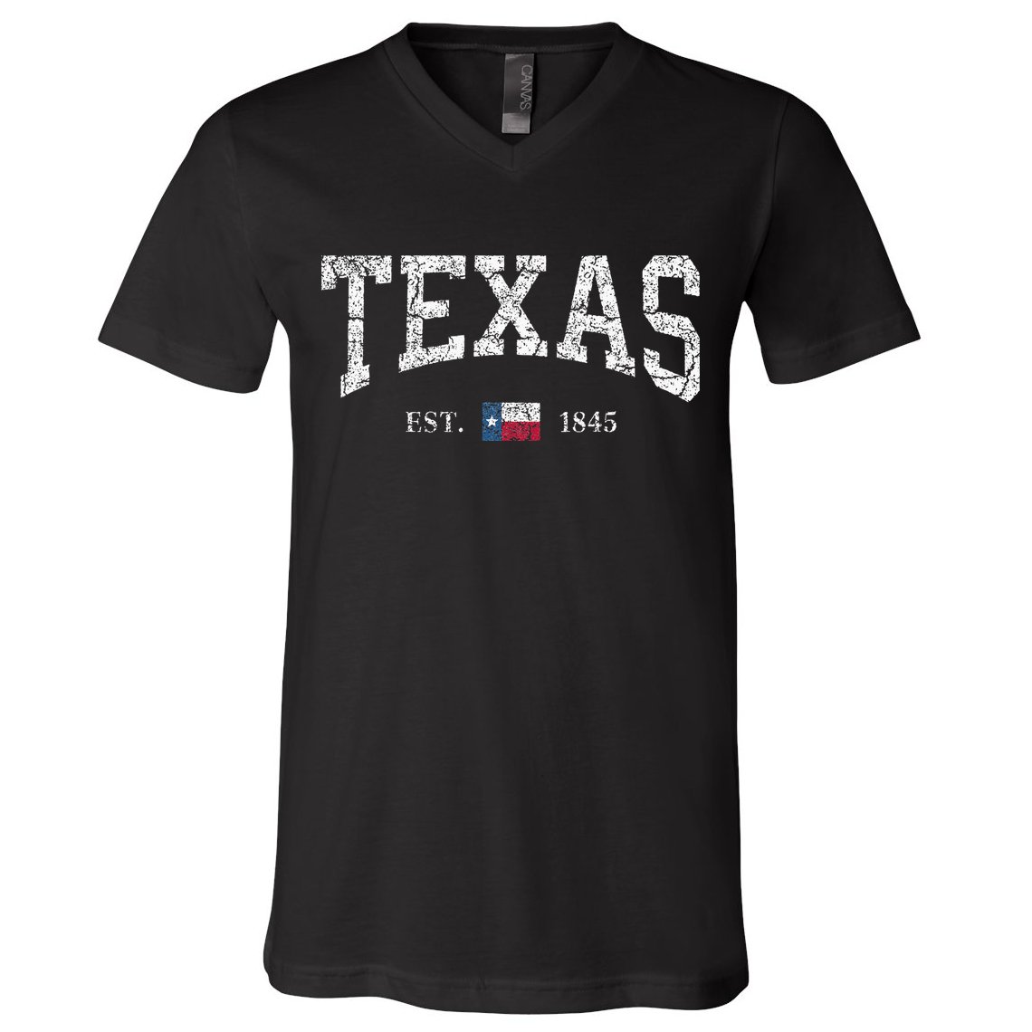 Texas  Texas State Flag Distressed V-Neck T-Shirt