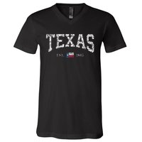 Texas  Texas State Flag Distressed V-Neck T-Shirt