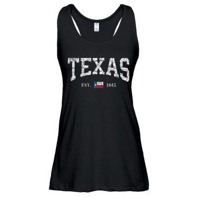 Texas  Texas State Flag Distressed Ladies Essential Flowy Tank