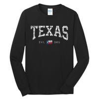 Texas  Texas State Flag Distressed Tall Long Sleeve T-Shirt