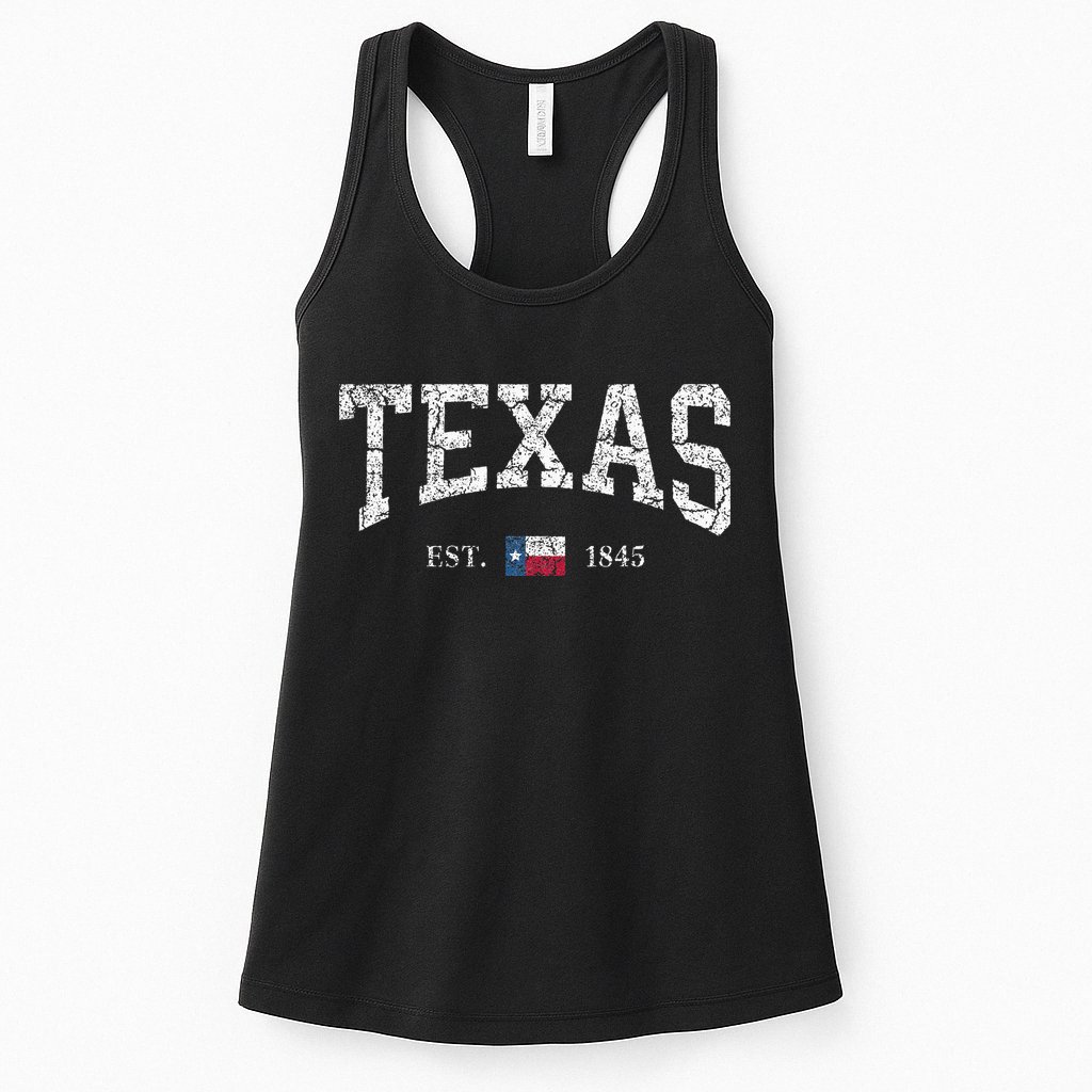 Texas  Texas State Flag Distressed Womens Tank Top