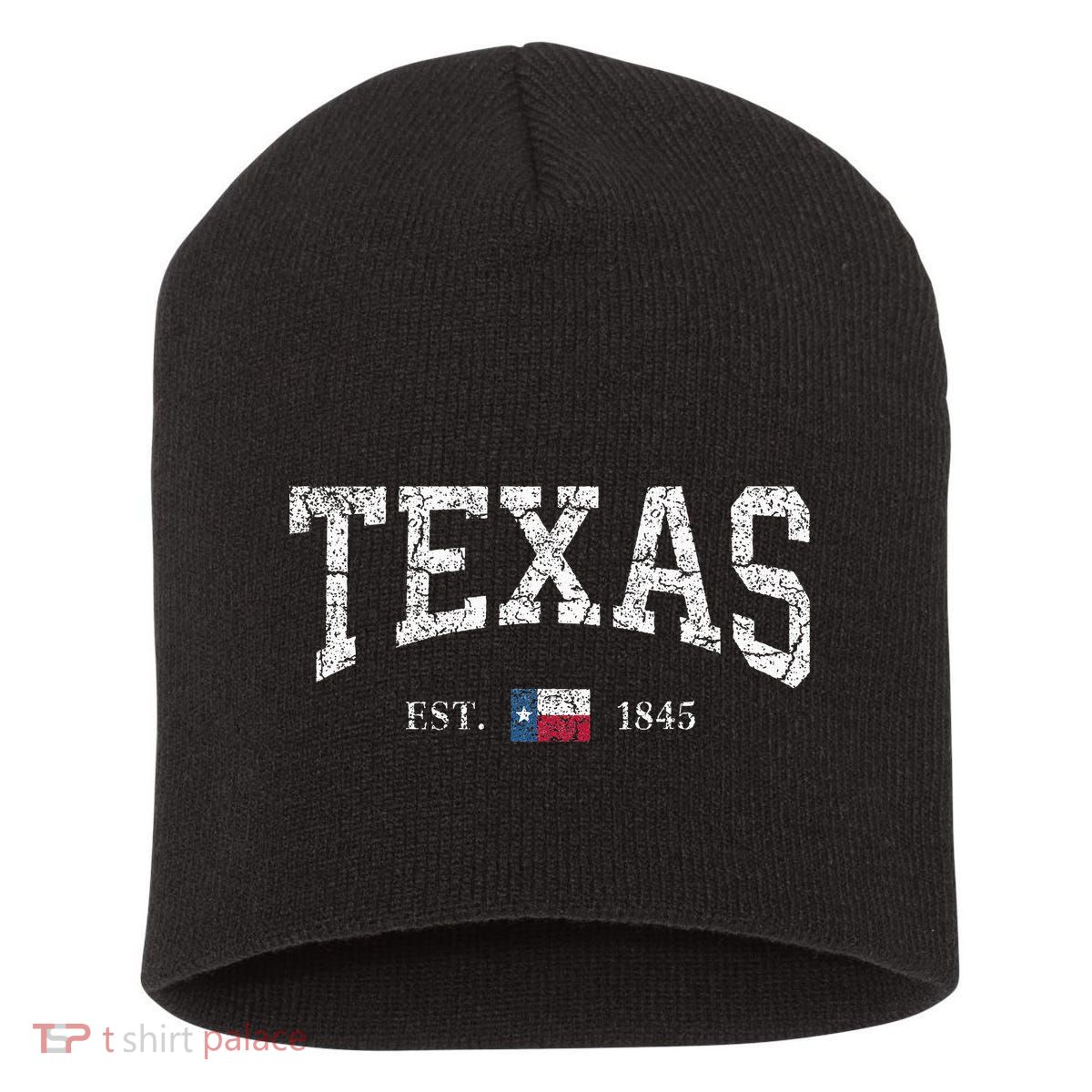 Texas  Texas State Flag Distressed Short Acrylic Beanie