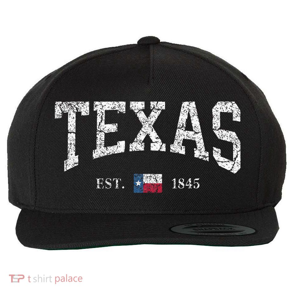 Texas  Texas State Flag Distressed Wool Snapback Cap