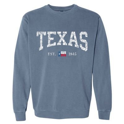 Texas  Texas State Flag Distressed Garment-Dyed Sweatshirt