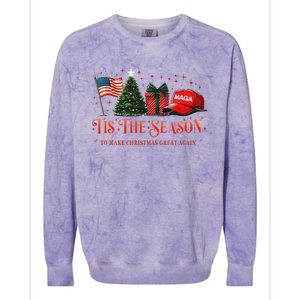 Tis The Season Trump Maga 2024 Colorblast Crewneck Sweatshirt