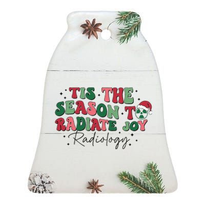 Tis The Season To Radiate Joy Ceramic Bell Ornament