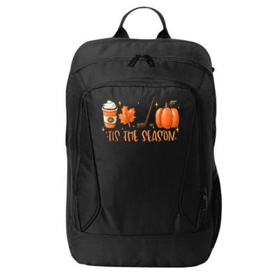 Tis The Season Hockey Latte Leaves Hello Pumpkin Halloween Gift City Backpack