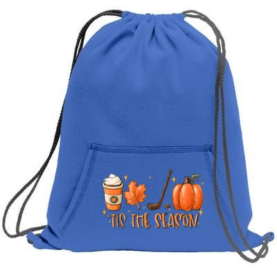 Tis The Season Hockey Latte Leaves Hello Pumpkin Halloween Gift Sweatshirt Cinch Pack Bag