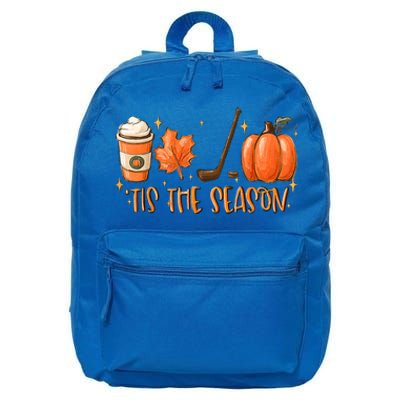 Tis The Season Hockey Latte Leaves Hello Pumpkin Halloween Gift 16 in Basic Backpack