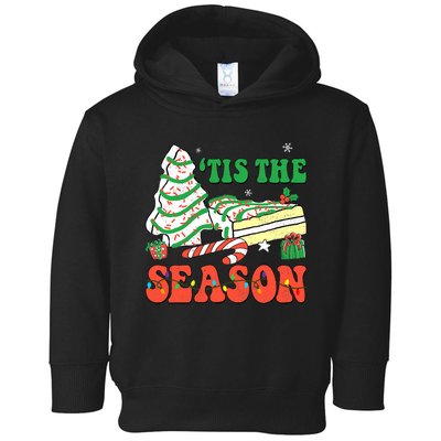 Tis' The Season Christmas Tree Cakes Debbie Groovy Toddler Hoodie