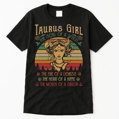 Taurus The Soul of a Witch The fire of a Lioness Hippie Tall T-Shirt