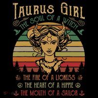 Taurus The Soul of a Witch The fire of a Lioness Hippie Tall T-Shirt