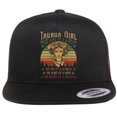 Taurus The Soul of a Witch The fire of a Lioness Hippie Flat Bill Trucker Hat