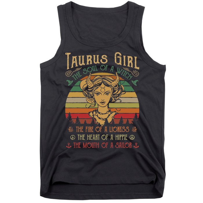 Taurus The Soul of a Witch The fire of a Lioness Hippie Tank Top