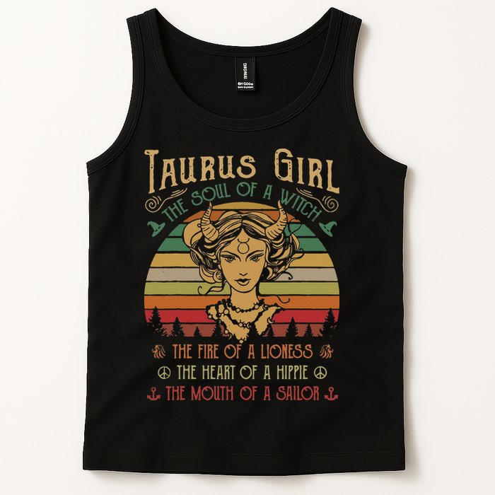Taurus The Soul of a Witch The fire of a Lioness Hippie Tank Top