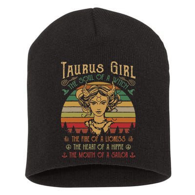Taurus The Soul of a Witch The fire of a Lioness Hippie Short Acrylic Beanie