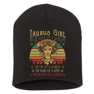 Taurus The Soul of a Witch The fire of a Lioness Hippie Short Acrylic Beanie