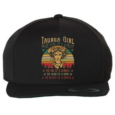 Taurus The Soul of a Witch The fire of a Lioness Hippie Wool Snapback Cap