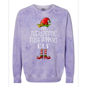 The Therapeutic Staff Support Elf Squad Matching Christmas Great Gift Colorblast Crewneck Sweatshirt