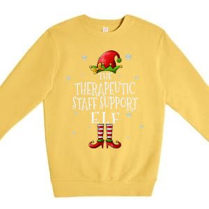 The Therapeutic Staff Support Elf Squad Matching Christmas Great Gift Premium Crewneck Sweatshirt