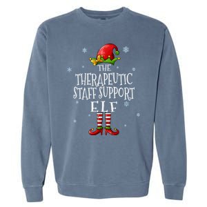 The Therapeutic Staff Support Elf Squad Matching Christmas Great Gift Garment-Dyed Sweatshirt