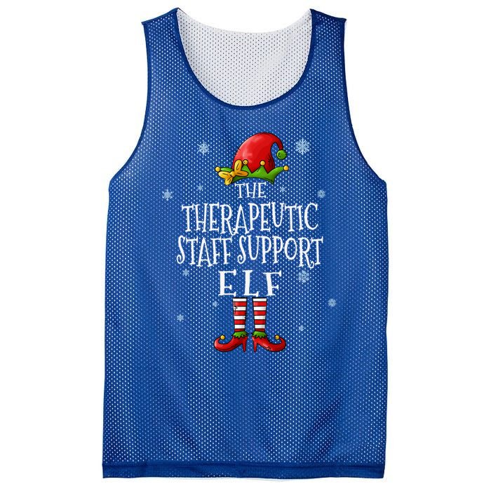 The Therapeutic Staff Support Elf Squad Matching Christmas Great Gift Mesh Reversible Basketball Jersey Tank