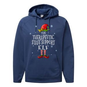 The Therapeutic Staff Support Elf Squad Matching Christmas Great Gift Performance Fleece Hoodie