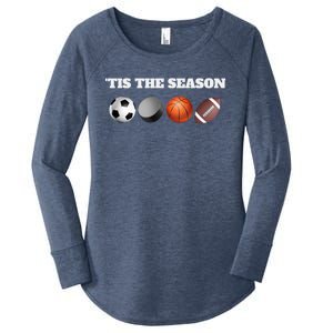 Tis The Season Soccer Hockey Basketball Football Sports Fan Gift Women's Perfect Tri Tunic Long Sleeve Shirt