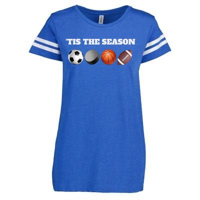 Tis The Season Soccer Hockey Basketball Football Sports Fan Gift Enza Ladies Jersey Football T-Shirt