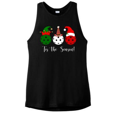 Tis The Season Pickleball Christmas Festive Ladies PosiCharge Tri-Blend Wicking Tank