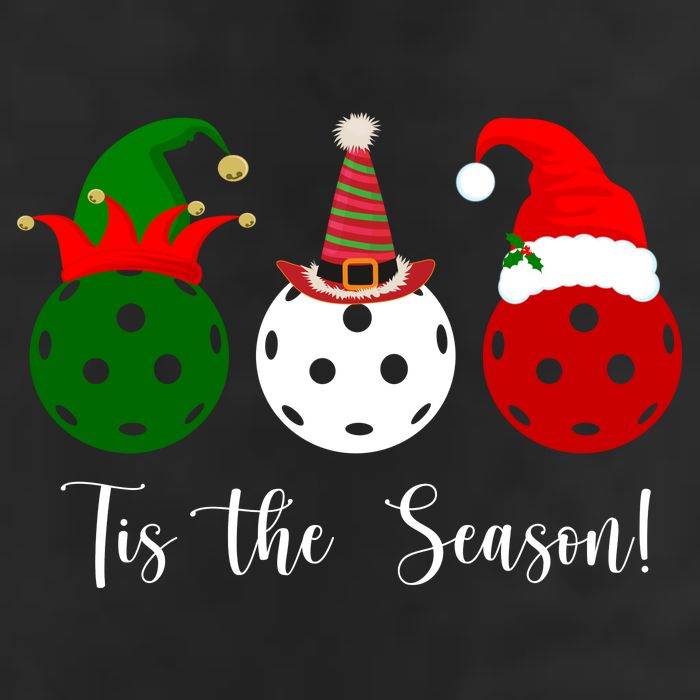 Tis The Season Pickleball Christmas Festive 7 Panel Mesh Trucker Snapback Hat