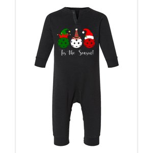 Tis The Season Pickleball Christmas Festive Infant Fleece One Piece