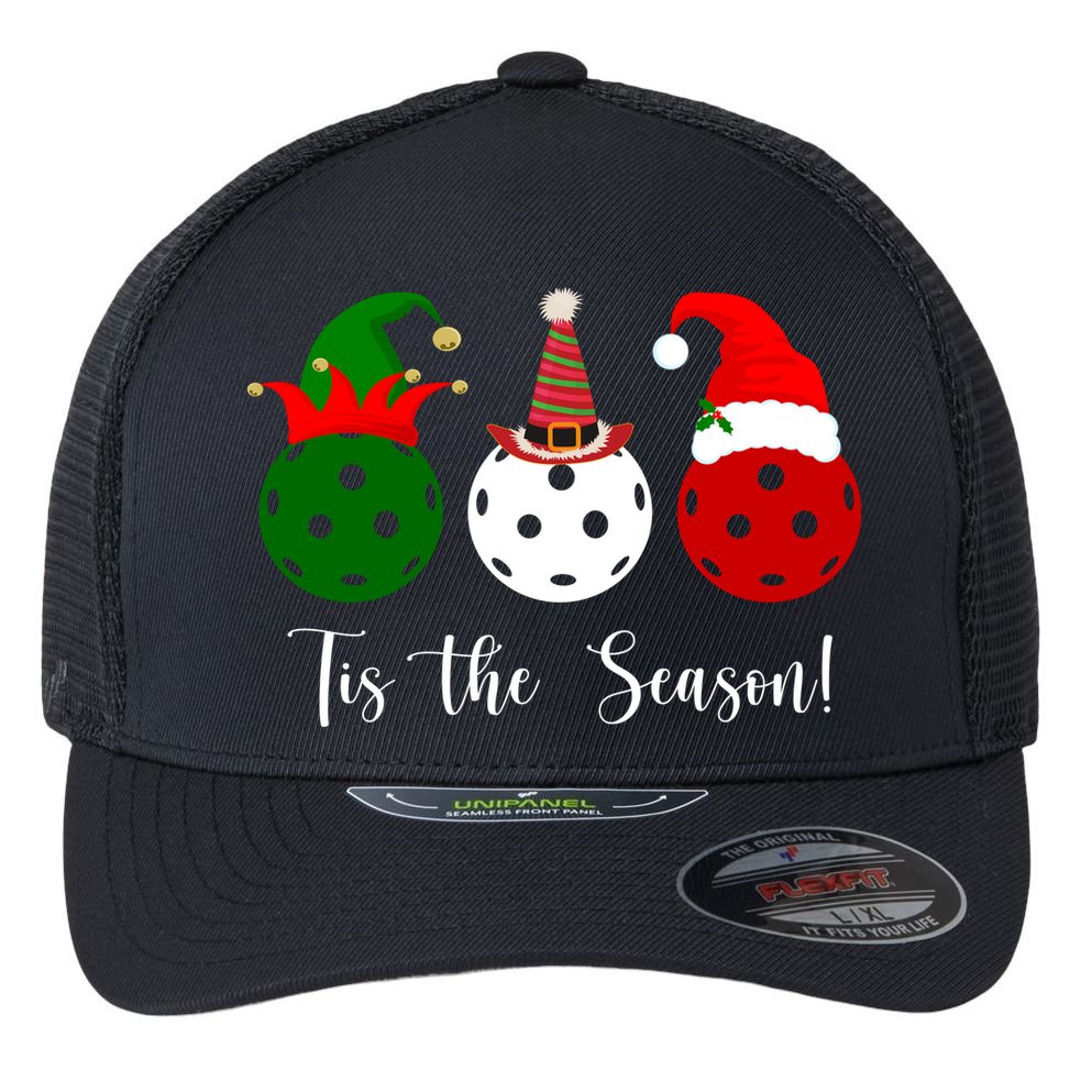 Tis The Season Pickleball Christmas Festive Flexfit Unipanel Trucker Cap