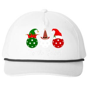 Tis The Season Pickleball Christmas Festive Snapback Five-Panel Rope Hat