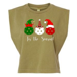 Tis The Season Pickleball Christmas Festive Garment-Dyed Women's Muscle Tee