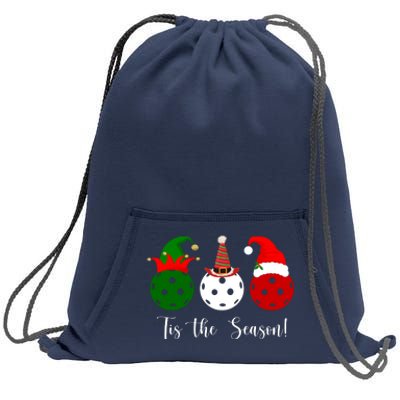 Tis The Season Pickleball Christmas Festive Sweatshirt Cinch Pack Bag